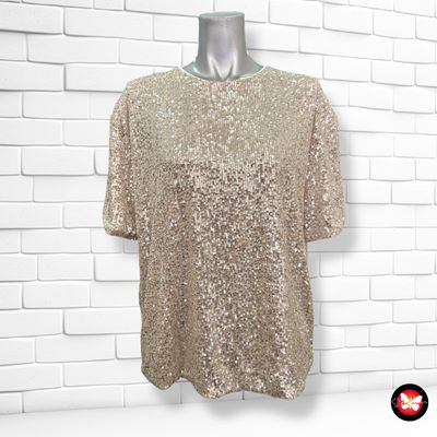 **HOY** Blusa de noche de lentejuelas H&amp;M Talla M (grande)