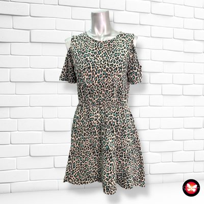 **HOY** Vestido animal print con hombros descubiertos BPC Talla S