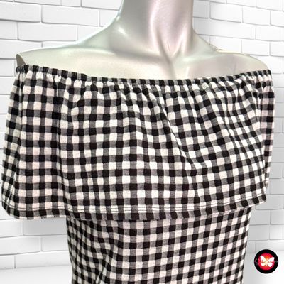Blusa escote barco de cuadritos PIMKIE Talla M