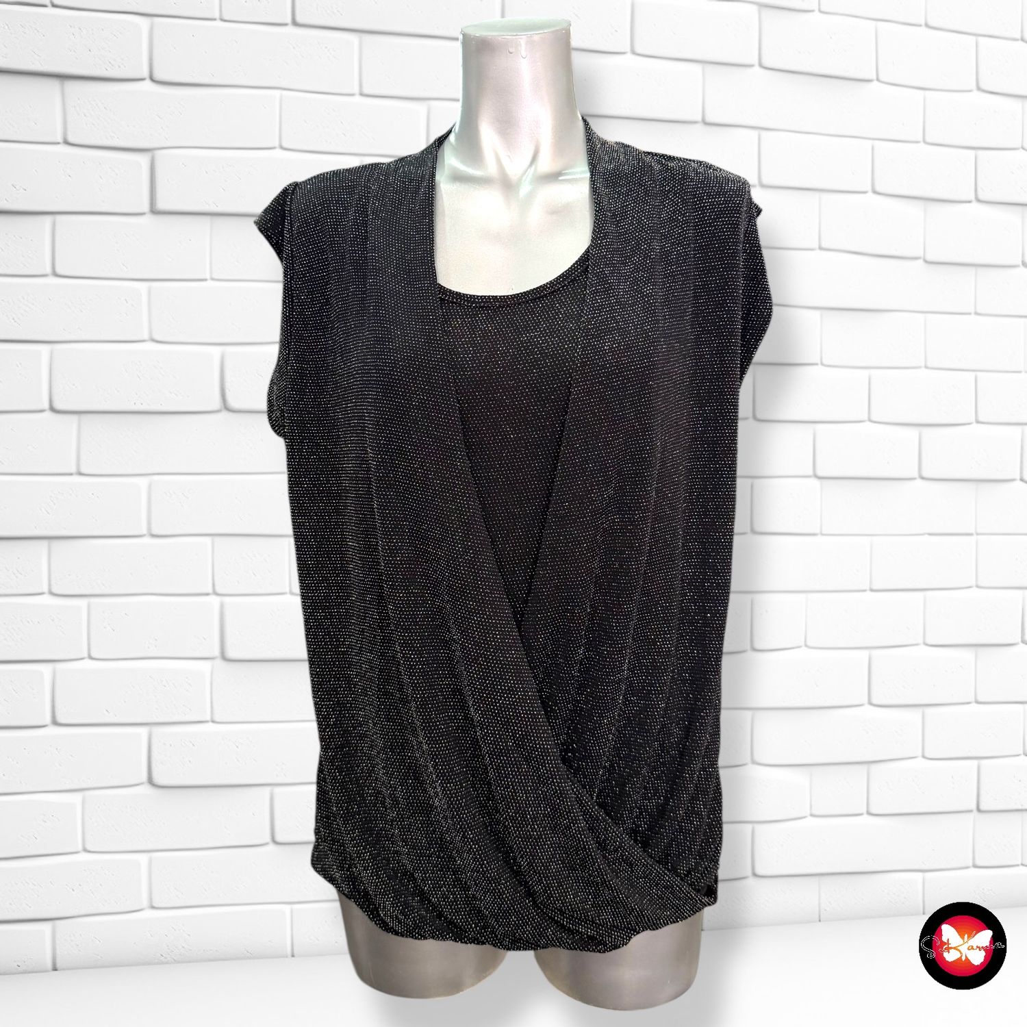 Blusa de noche de lurex con frente cruzado FLAME Talla S (grande)