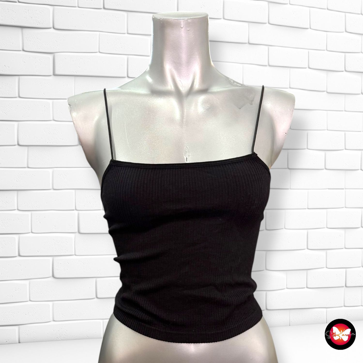 Blusa cropped canalé ZARA Talla XS