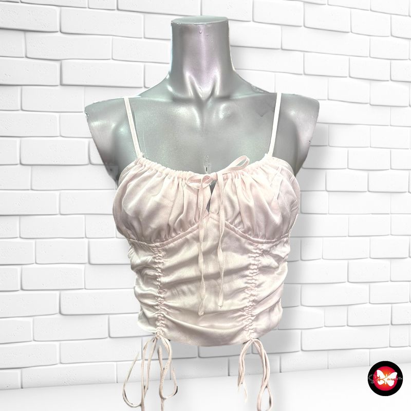 Blusa cropped con drapeado SHEIN Talla XS