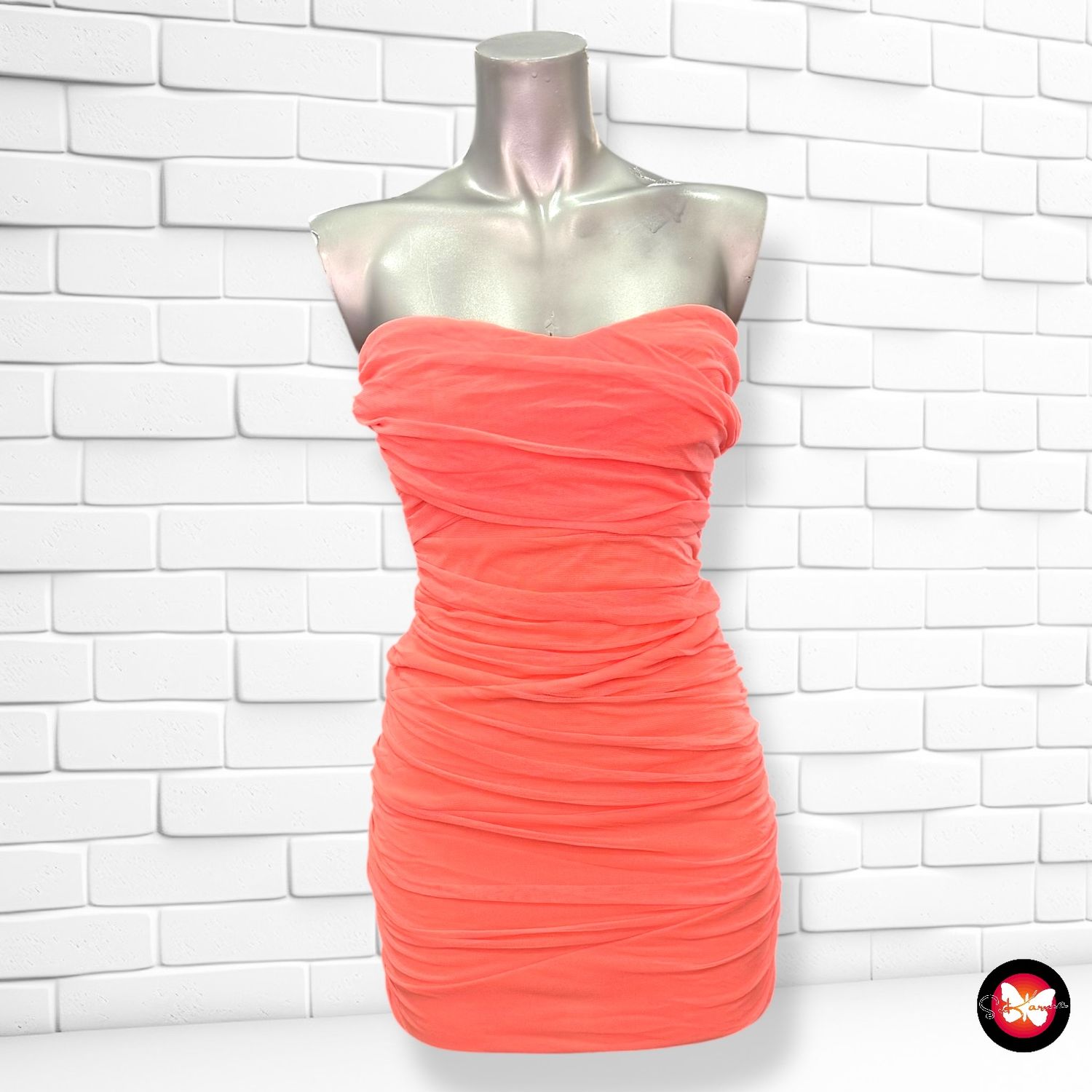 Vestido palabra de honor con drapeado TALLY WEIJL Talla 36 (pequeña)
