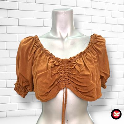 **HOY** Blusa cropped escote barco DANI Talla Única