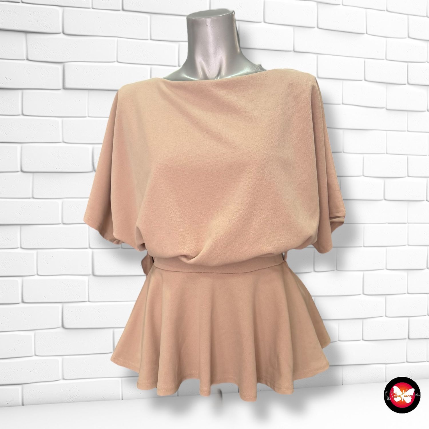 Blusa entallada con mangas volantes Talla S/M