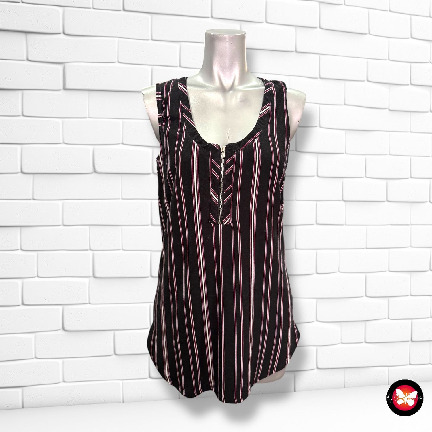 Camiseta sin mangas de rayitas ARDENE Talla S (grande)