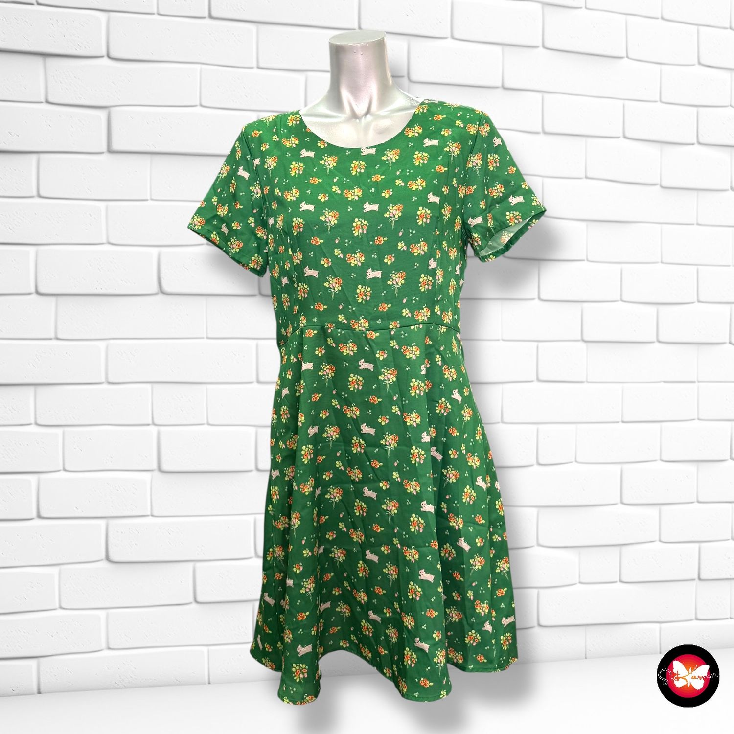 Vestido de manga corta de satén KLING Talla L