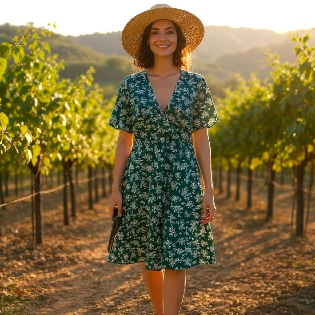 Vestido de manga corta de florecitas SHEIN Talla L