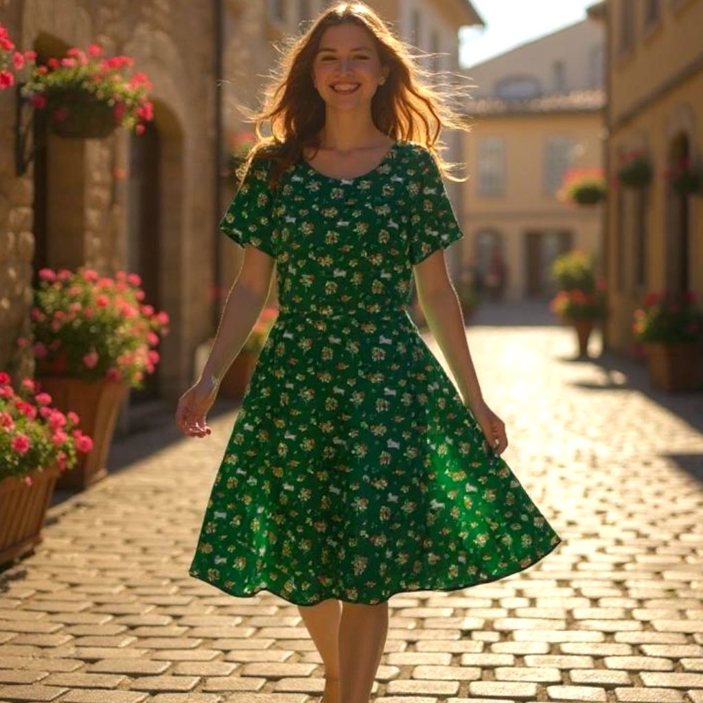 Vestido de manga corta de satén KLING Talla L