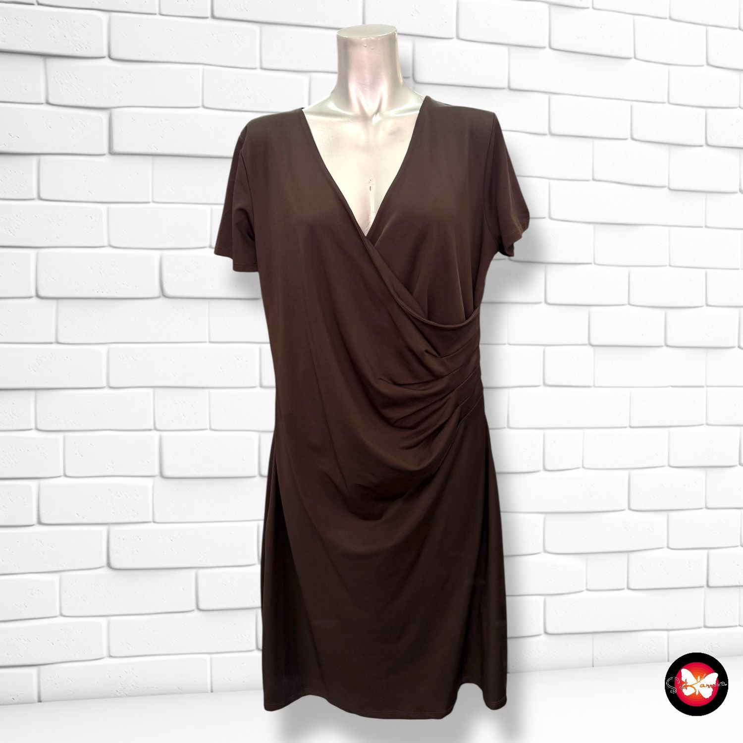 **HOY** Vestido de manga corta con drapeado ANTEA Talla 44