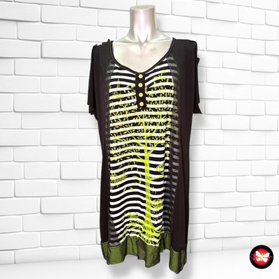 **HOY** Blusa de manga corta con rayas y tul Talla XXL
