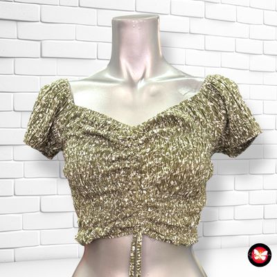 Blusa escote barco cropped PULL&amp;BEAR Talla XS