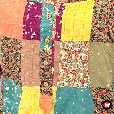 Blusa de manga corta estampado patchwork Talla XXL (pequeña)