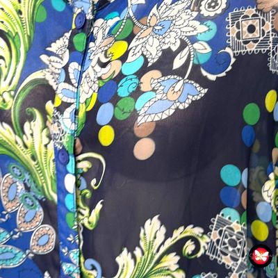 Camisa traslúcida de manga corta Talla XL