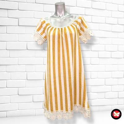 Vestido de rayas con hombros al aire Talla S/M