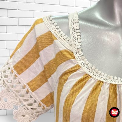 Vestido de rayas con hombros al aire Talla S/M