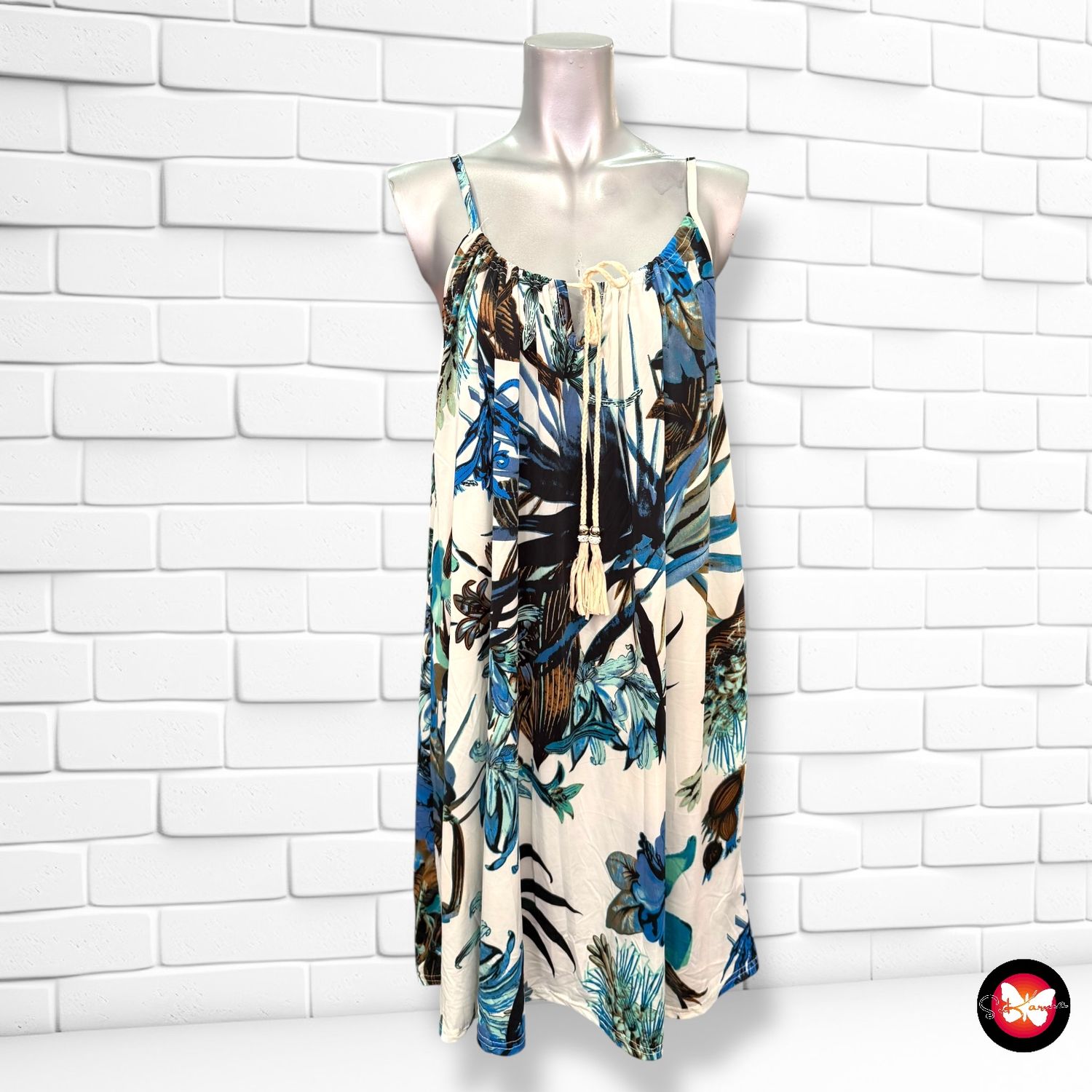 Vestido de tirantes estampado TIRAMISU Talla L/XL