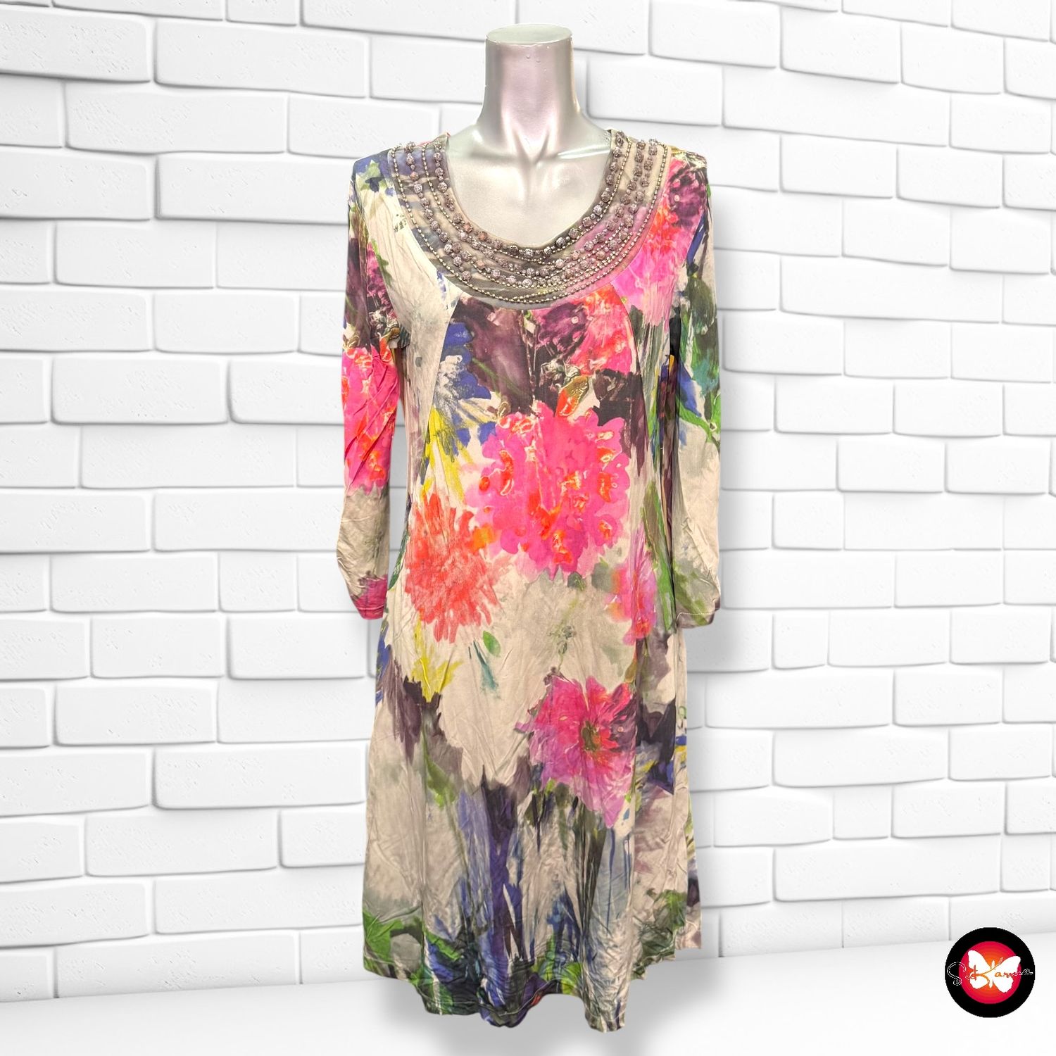 Vestido con pedrería CHARELI Talla 42