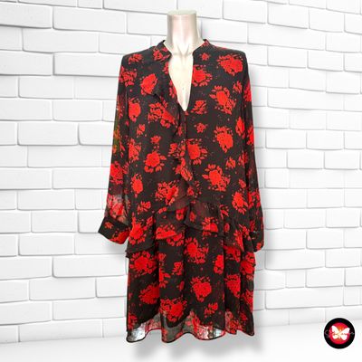 **HOY** Vestido de manga larga de gasa con flores ZARA Talla L