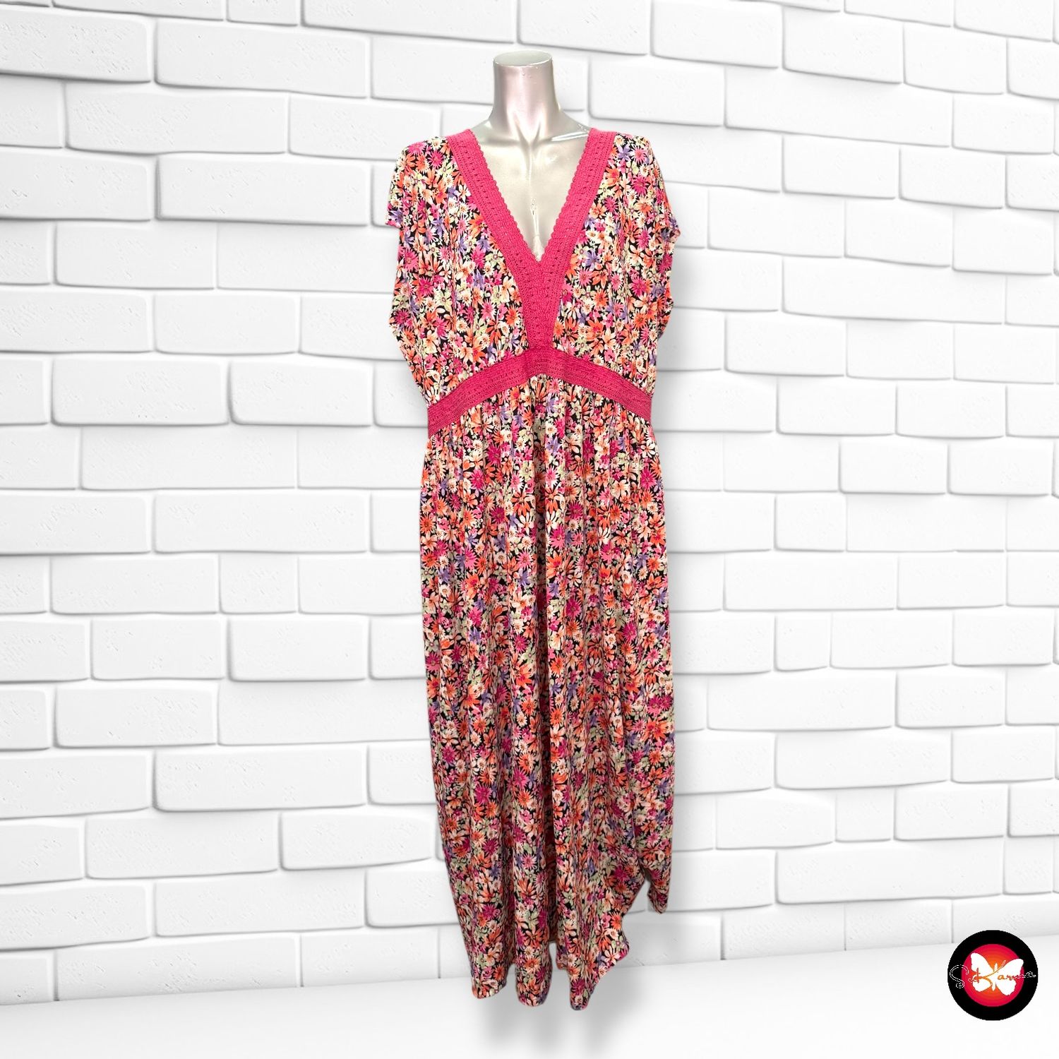 Vestido largo de flores ENCUENTRO Talla XXL