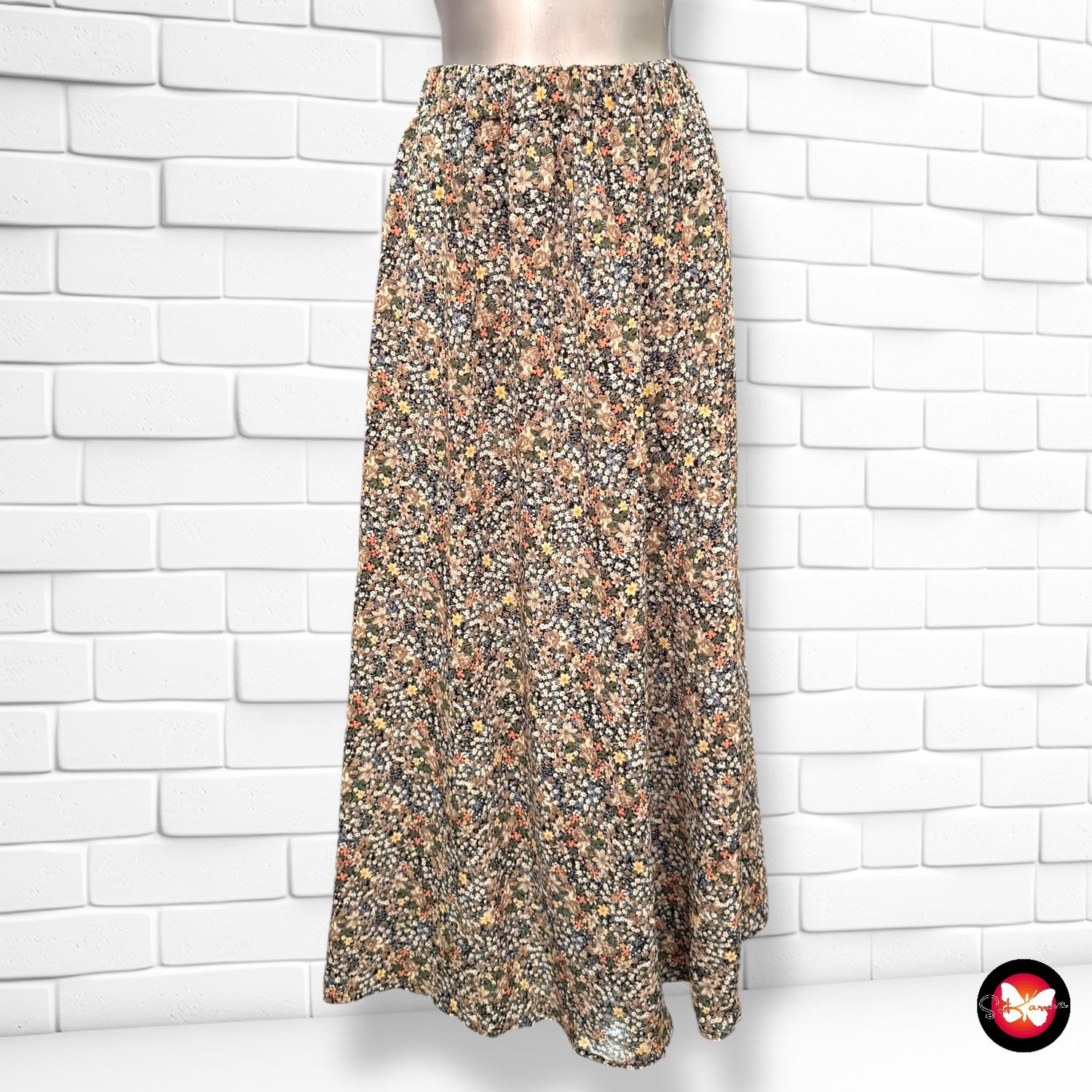 Falda larga de florecitas Talla S/M
