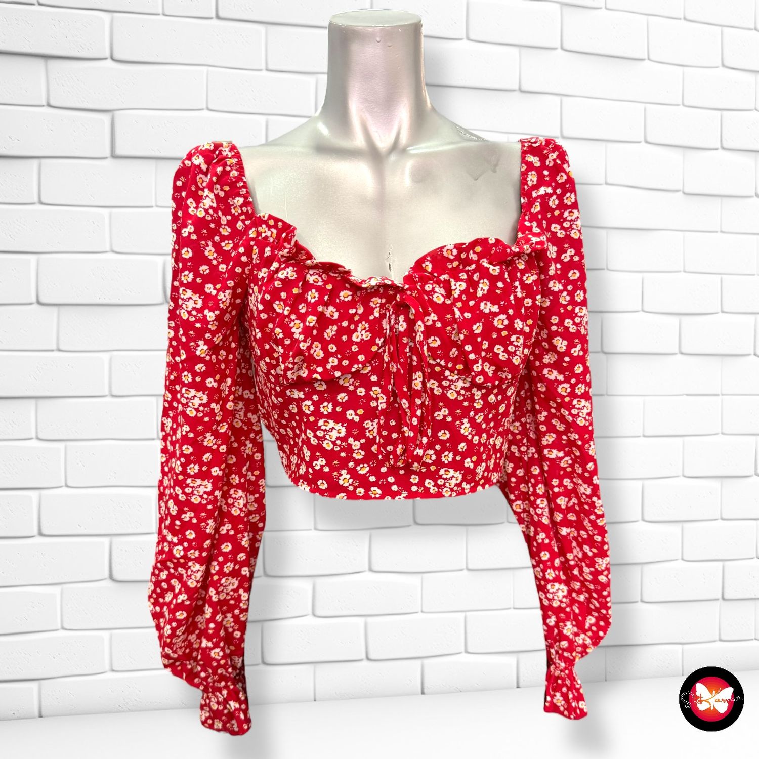 **HOY** Blusa cropped de manga larga SHEIN Talla S