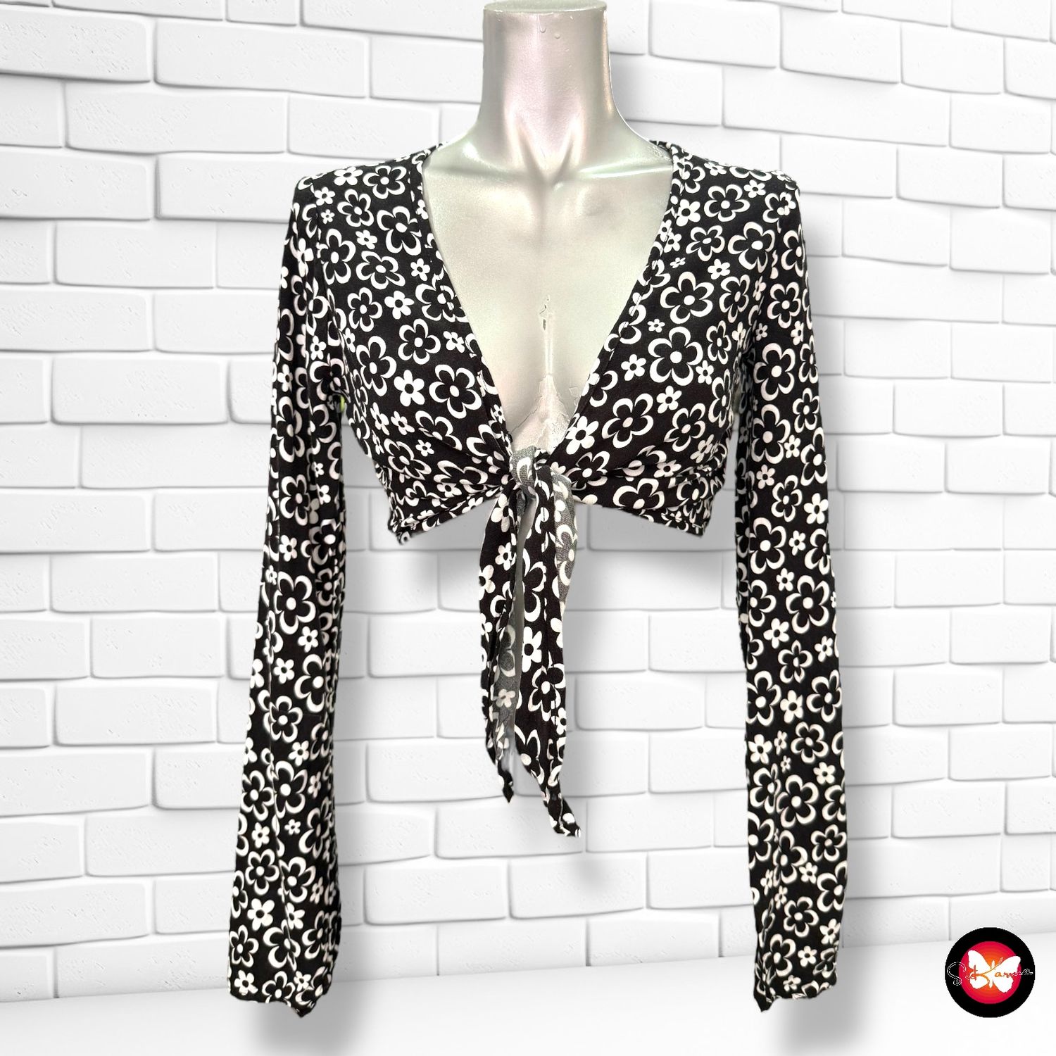 **HOY** Blusa cropped atada Talla S
