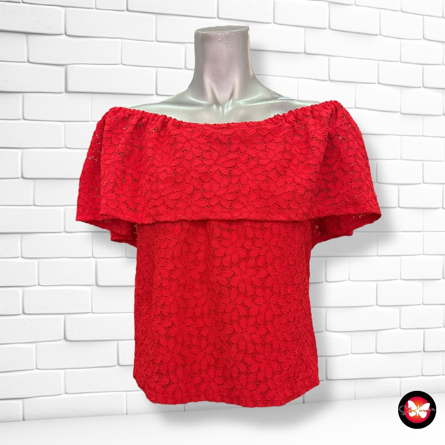 **HOY** Blusa escote barco de encaje PIMKIE Talla S