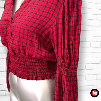 **HOY** Blusa de manga larga de cuadritos ZARA Talla XS