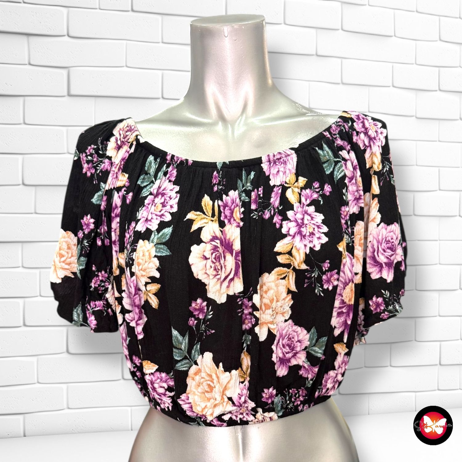 **HOY** Blusa escote barco de flores AMISU Talla XS (grande)