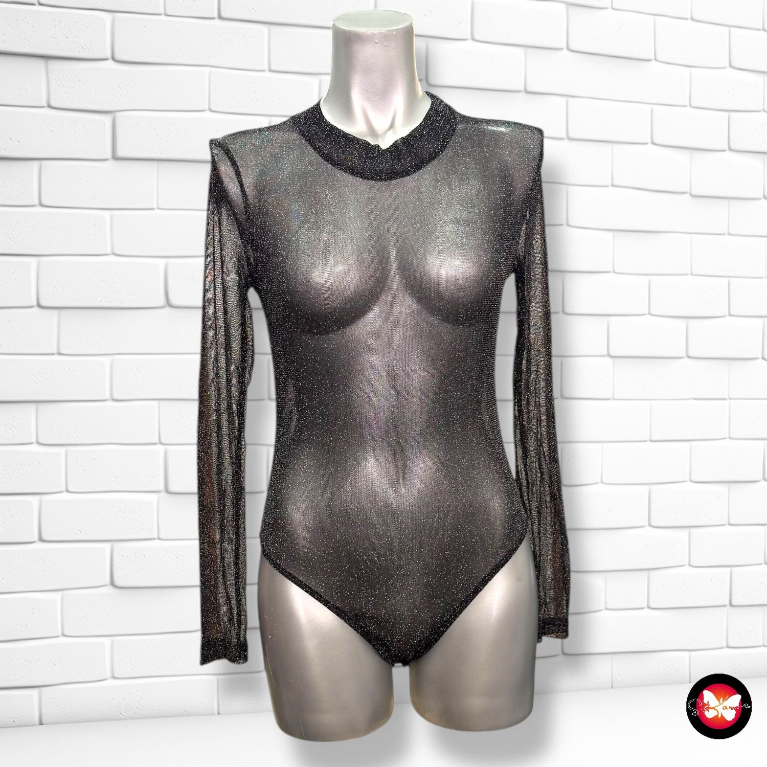 Body de noche traslúcido con lurex SHIEN Talla XS