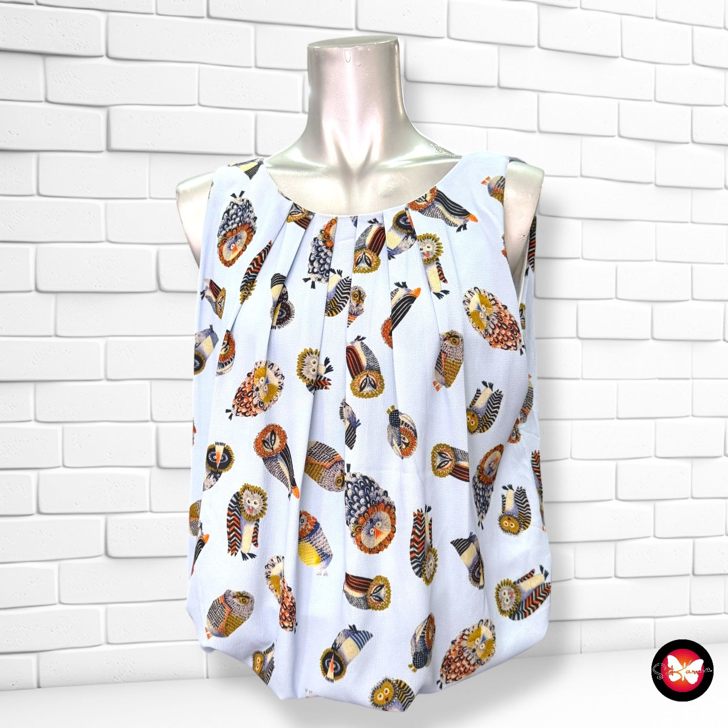 **HOY** Blusa sin mangas estampado buhos AMÉLIE&amp;AMÉLIE Talla M/L
