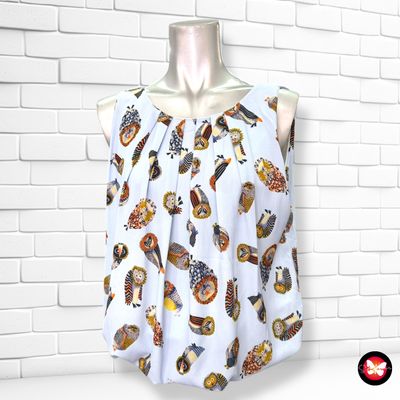 **HOY** Blusa sin mangas estampado buhos AMÉLIE&amp;AMÉLIE Talla M/L