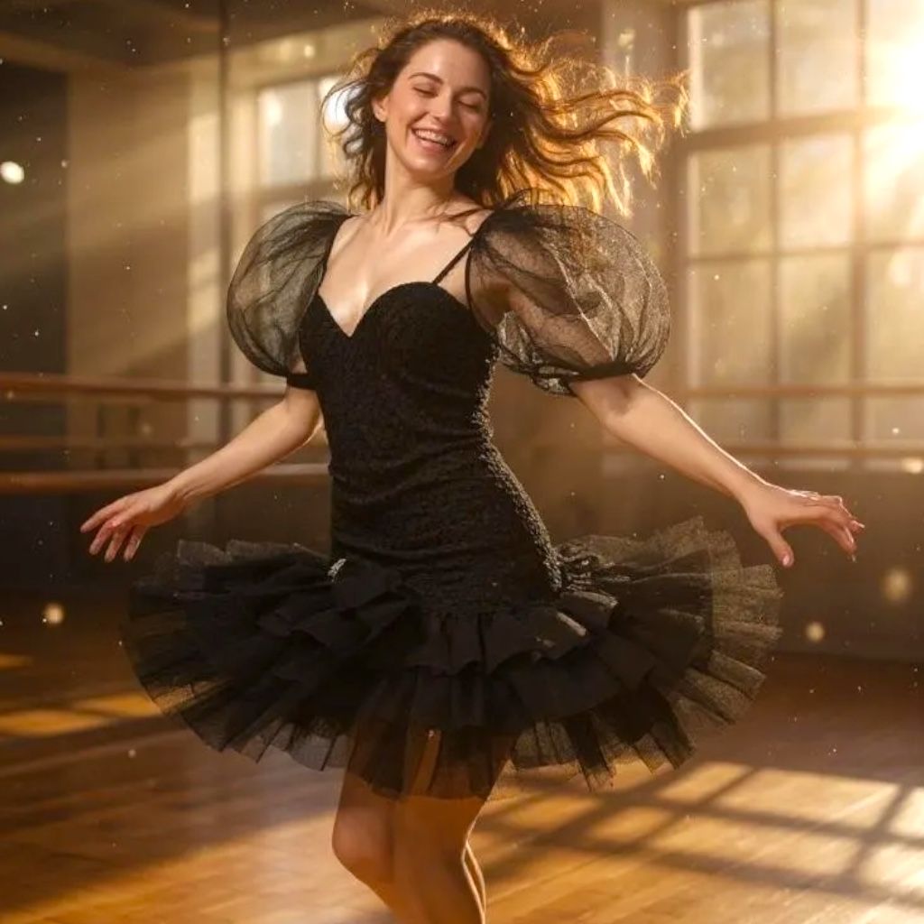 Vestido de noche con mangas de tul Talla M