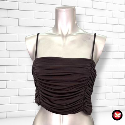 Blusa cropped con drapeado Talla S/M