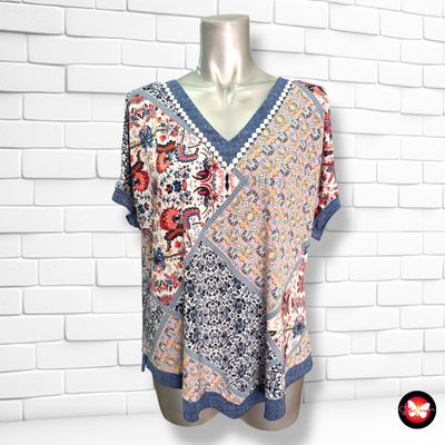 Blusa de manga corta estampada Talla XXL