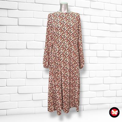 Vestido largo de manga larga y florecitas LINEA LORESI Talla 38