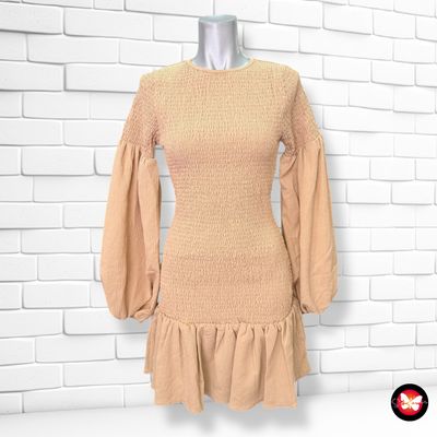 Vestido de manga larga y cuerpo nido de abeja ASOS Talla 36
