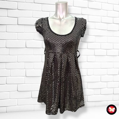 **HOY** Vestido de noche con lunares plateados Talla S