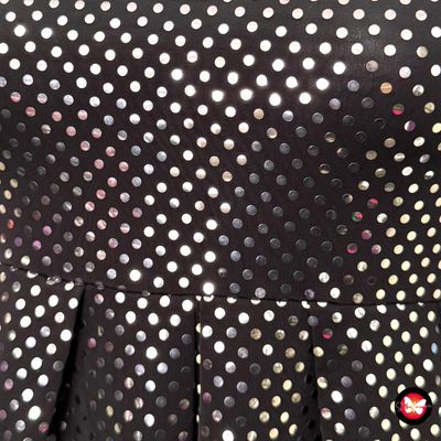 Vestido de noche con lunares plateados Talla S
