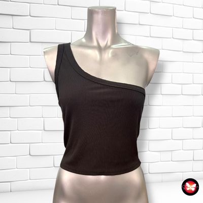 **HOY** Blusa canalé escote asimétrico Talla XL
