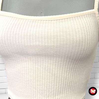 Blusa cropped canalé DIVIDED Talla S