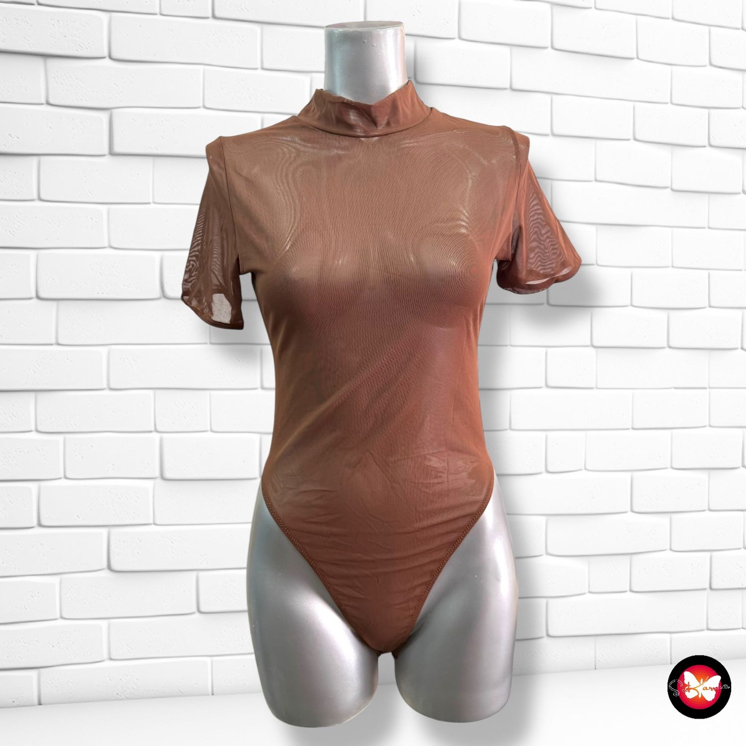 Body traslúcido de manga corta ASOS Talla 38