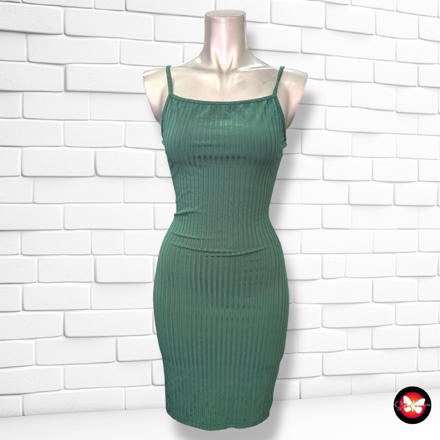 **HOY** Vestido canalé de tirantes SHEIN Talla XS