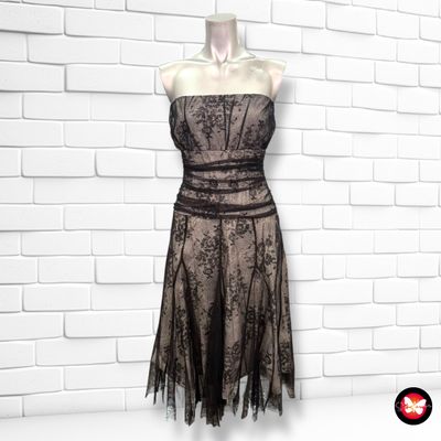 **HOY** Vestido de fiesta palabra de honor con encaje YESSICA Talla 40