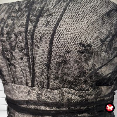 Vestido de fiesta palabra de honor con encaje YESSICA Talla 40