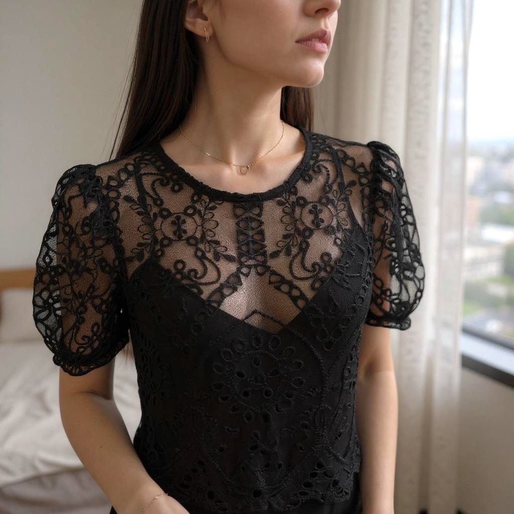 Blusa de encaje con top ZARA Talla M