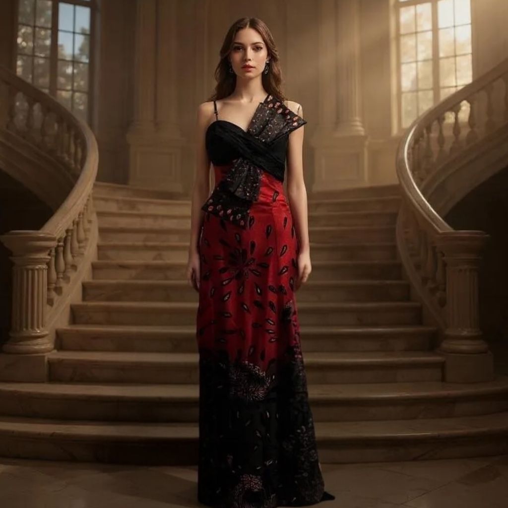 **HOY** Vestido de fiesta con estampado terciopelo Talla 38