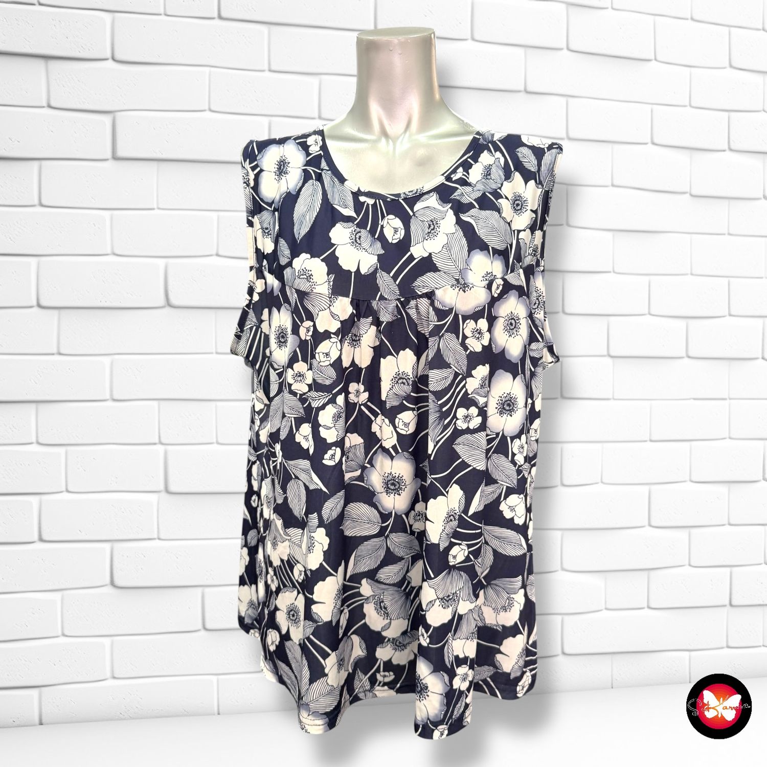 **HOY** Blusa sin mangas de flores Talla XL