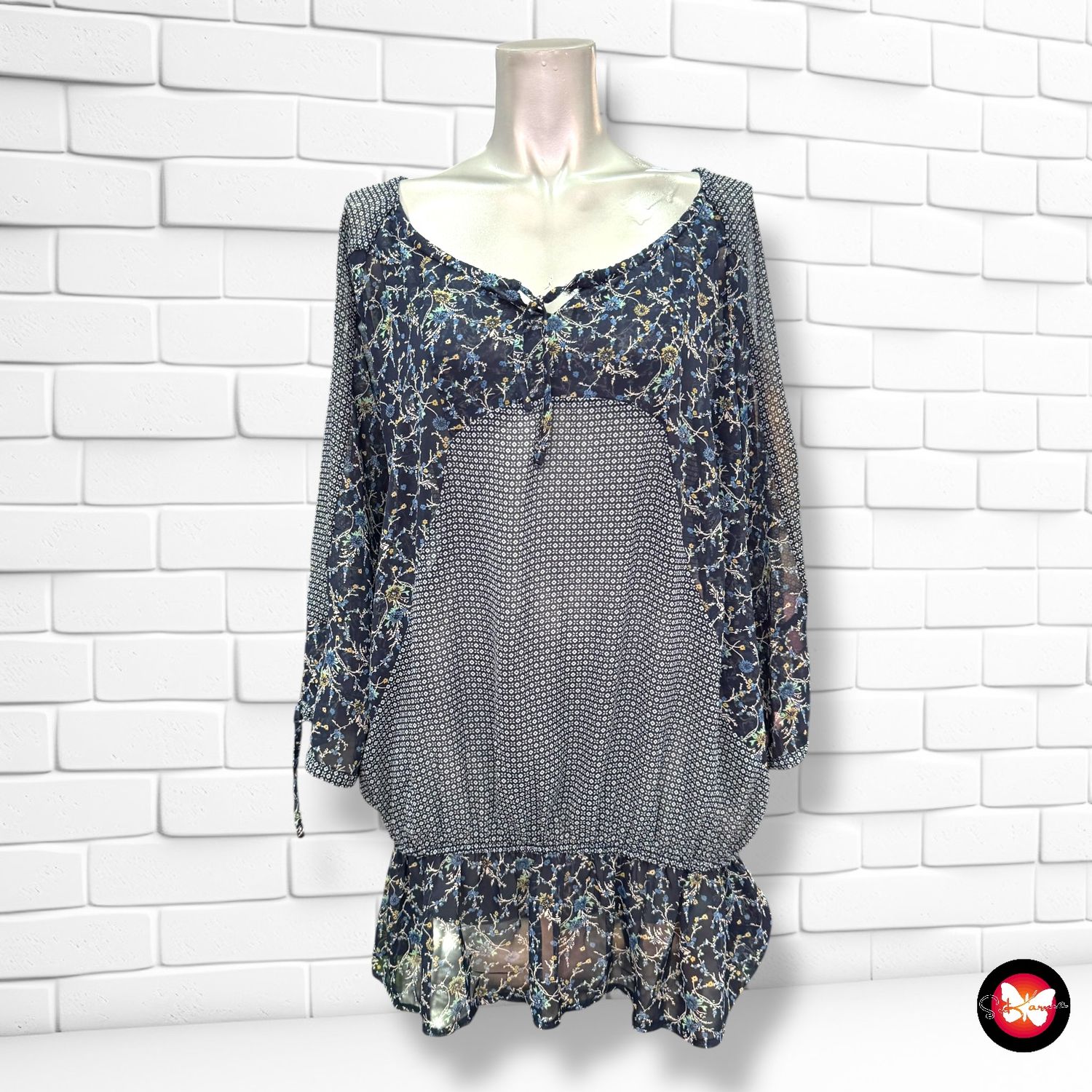 **HOY** Blusa traslúcida de manga larga YESSICA Talla 48